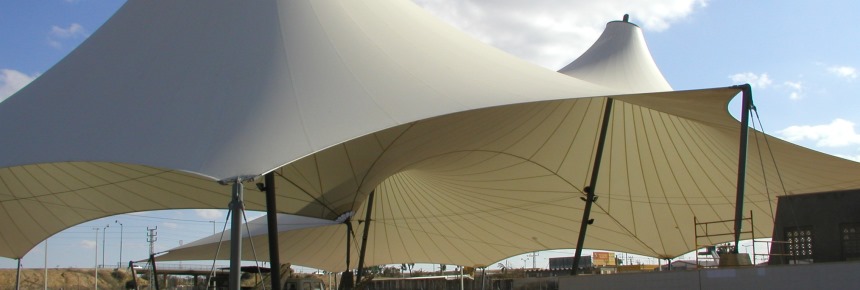 Tensile Structure roofing for Market 1 - تاریخچه سازه های چادری و کششی