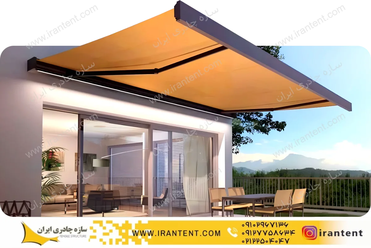 بازویی - سایبان برقی | راهنمای کامل خرید، قیمت، انواع سایبان تراس برقی و نکات نصب